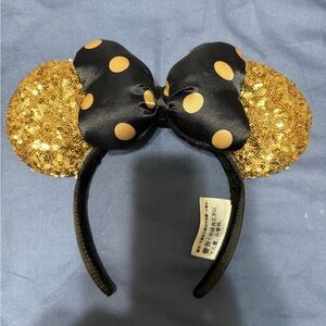 Disney Black and Gold Minnie Mouse Ears Headband